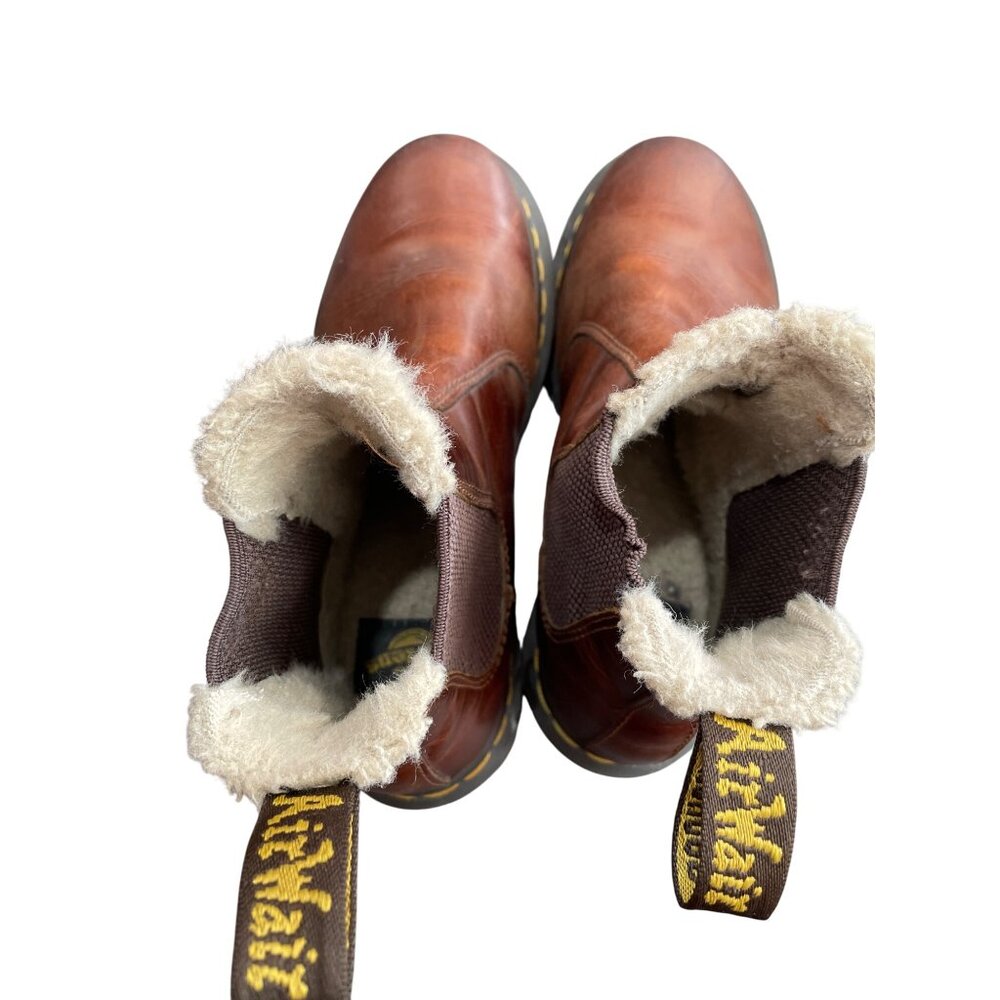 Dr. Martens Leonore Brown Leather Fur-Lined Chelsea Boots SIze 7 SKU 8905 - Picture 9 of 16